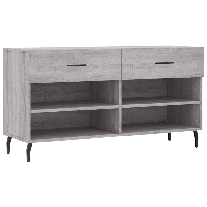 Schoenenbank 102X35X55 Cm Bewerkt Hout Eikenkleur Grijs Sonoma
