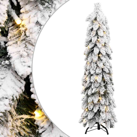 Kunstkerstboom Met Verlichting En Sneeuw 60 Led's Wit