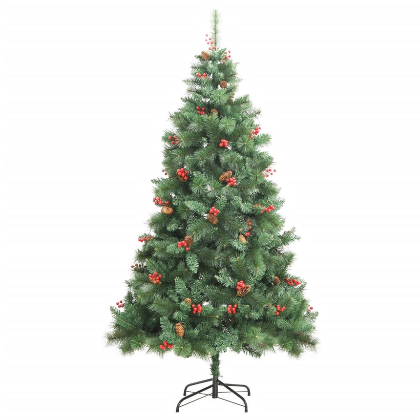 Kunstkerstboom Met Scharnieren Dennenappels En Bessen