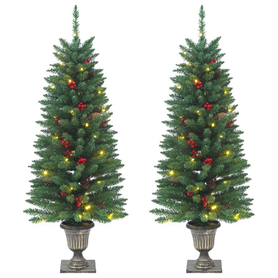 Kunstkerstbomen 2 St 100 Led's 120 Cm Groen