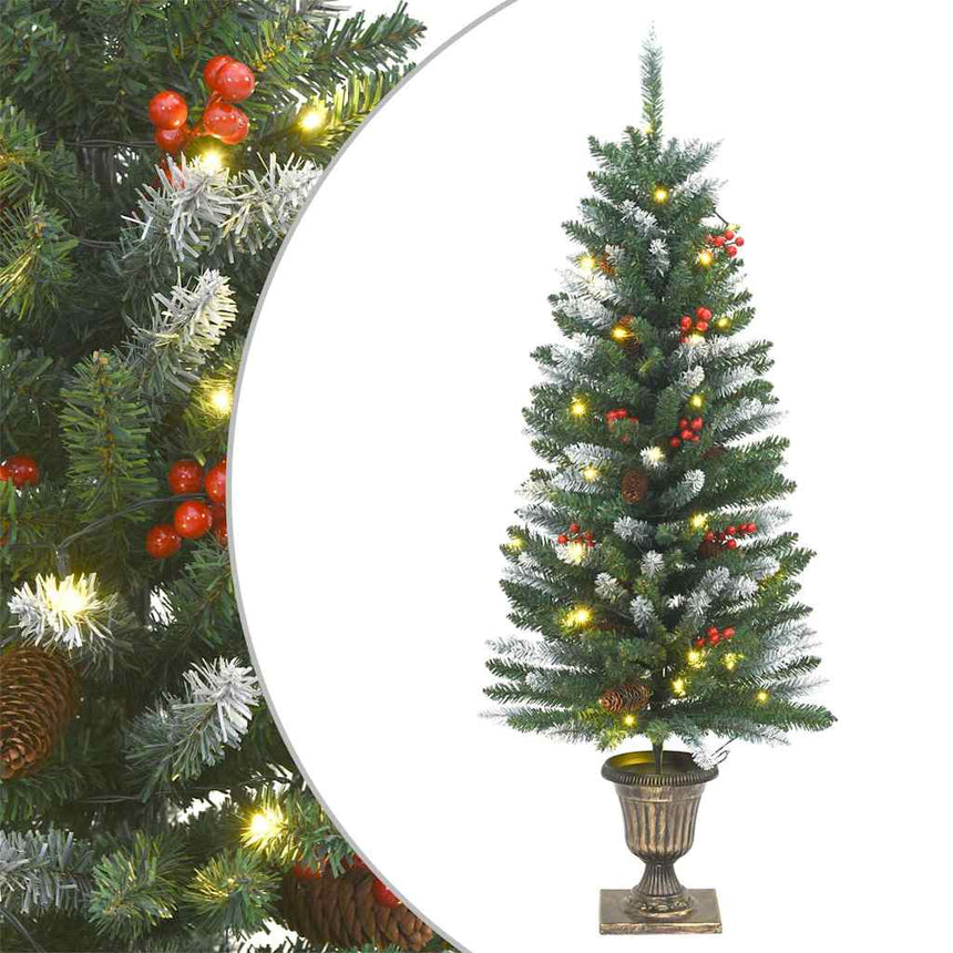Kunstkerstbomen 2 St 100 Led's 120 Cm Groen En Wit