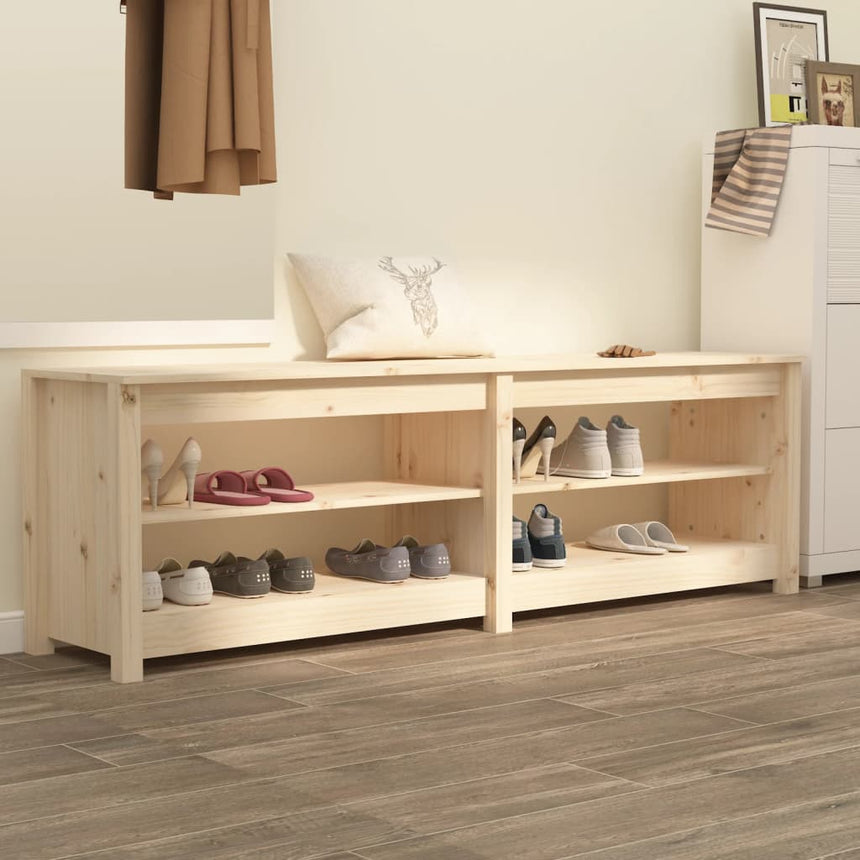 Schoenenbank 160X36,5X50 Cm Massief Grenenhout Naturel
