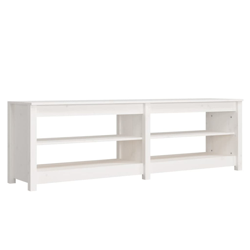 Schoenenbank 160X36,5X50 Cm Massief Grenenhout Wit