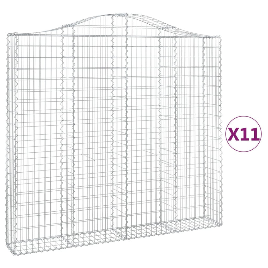 Schanskorven 11 St Gewelfd 200X30X180/200 Cm Ijzer