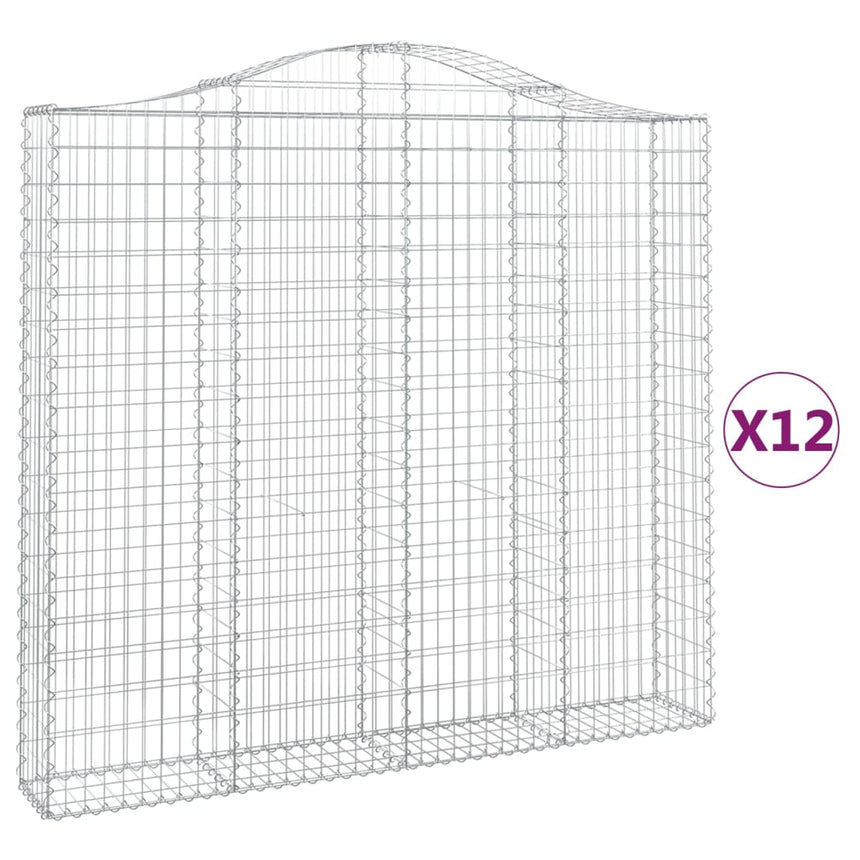 Schanskorven 12 St Gewelfd 200X30X180/200 Cm Ijzer