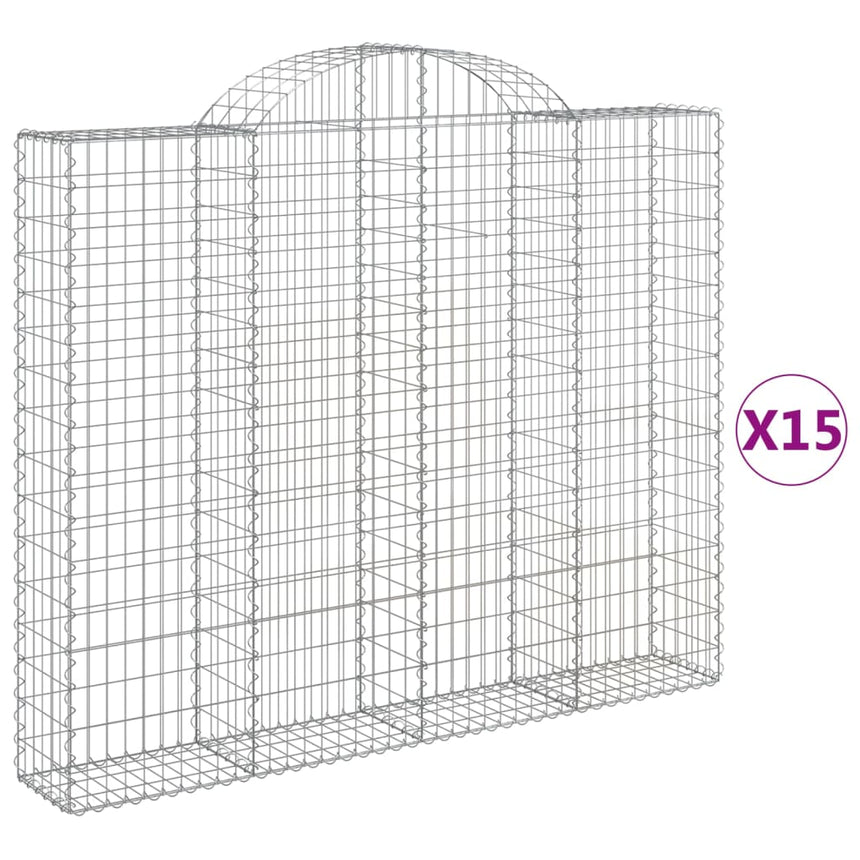 Schanskorven 15 St Gewelfd 200X30X160/180 Cm Ijzer
