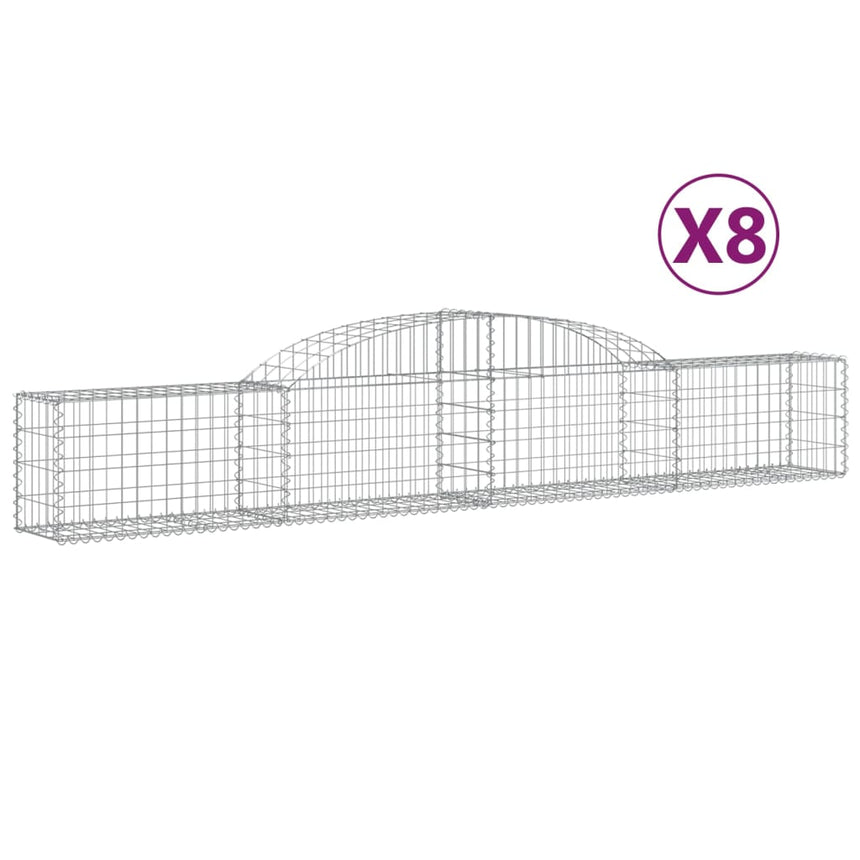 Schanskorven 8 St Gewelfd 300X30X40/60 Cm Ijzer