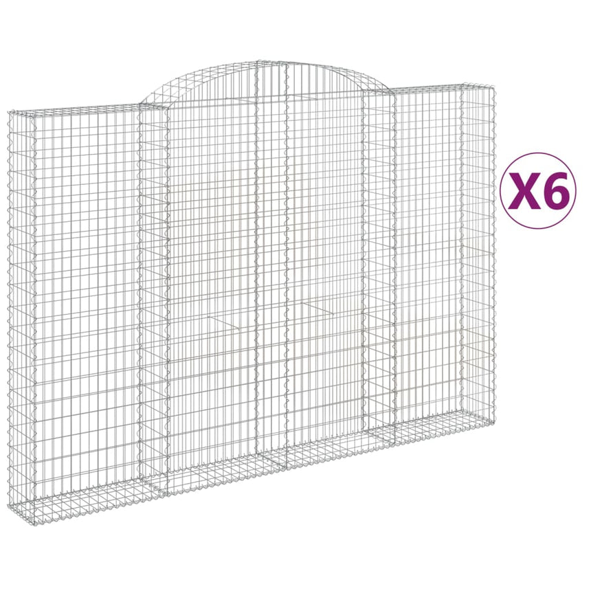Schanskorven 6 St Gewelfd 300X30X200/220 Cm Ijzer