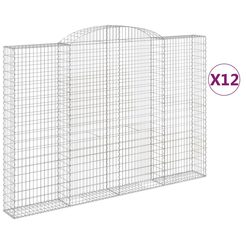 Schanskorven 12 St Gewelfd 300X30X200/220 Cm Ijzer