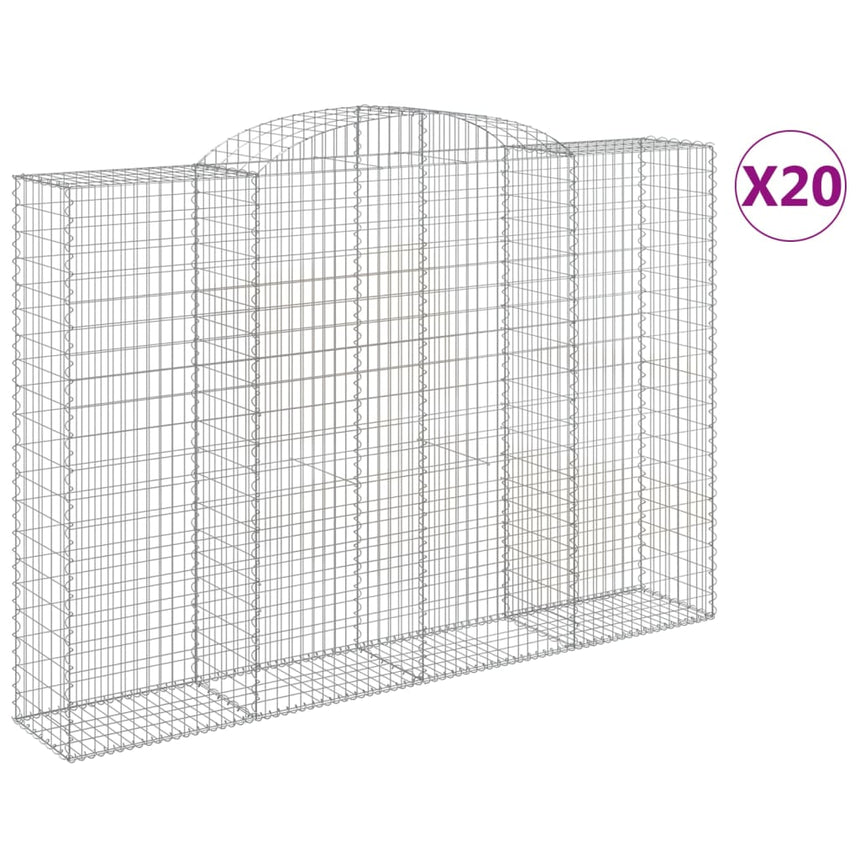 Schanskorven 20 St Gewelfd 300X50X200/220 Cm Ijzer