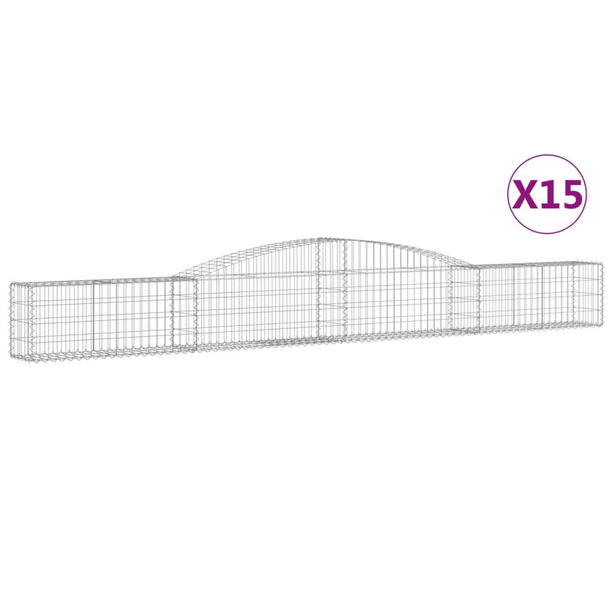 Schanskorven 15 St Gewelfd 400X30X40/60 Cm Ijzer