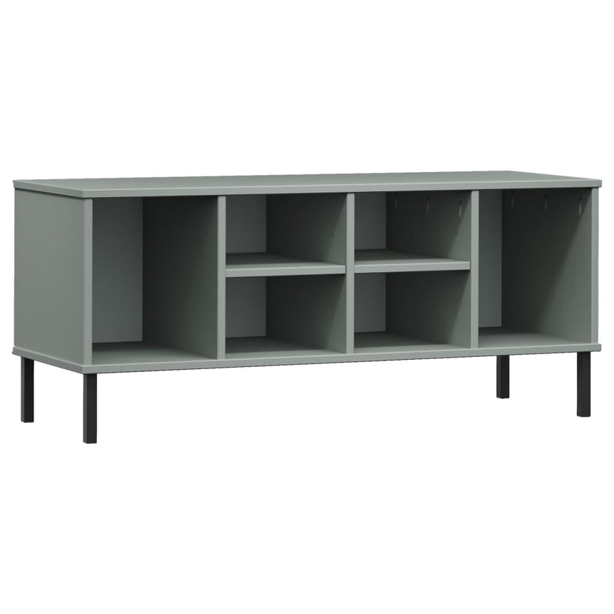 Schoenenrek Met Metalen Poten Oslo 106X35X45 Cm Grenen Grijs