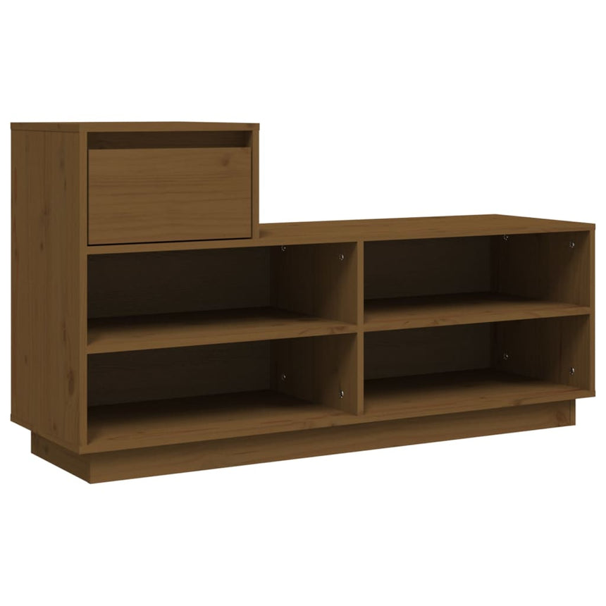 Schoenenkast 110X34X61 Cm Massief Grenenhout Honingbruin