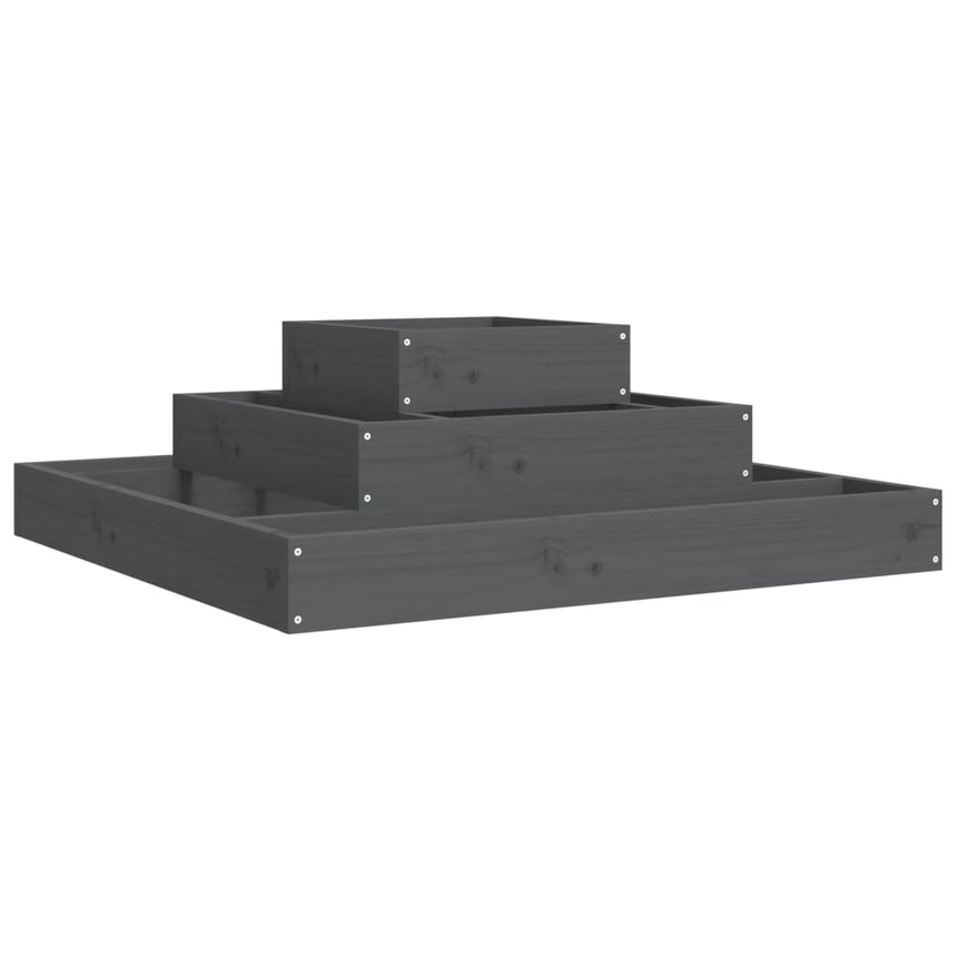 Plantenbak Massief Grenenhout Grijs