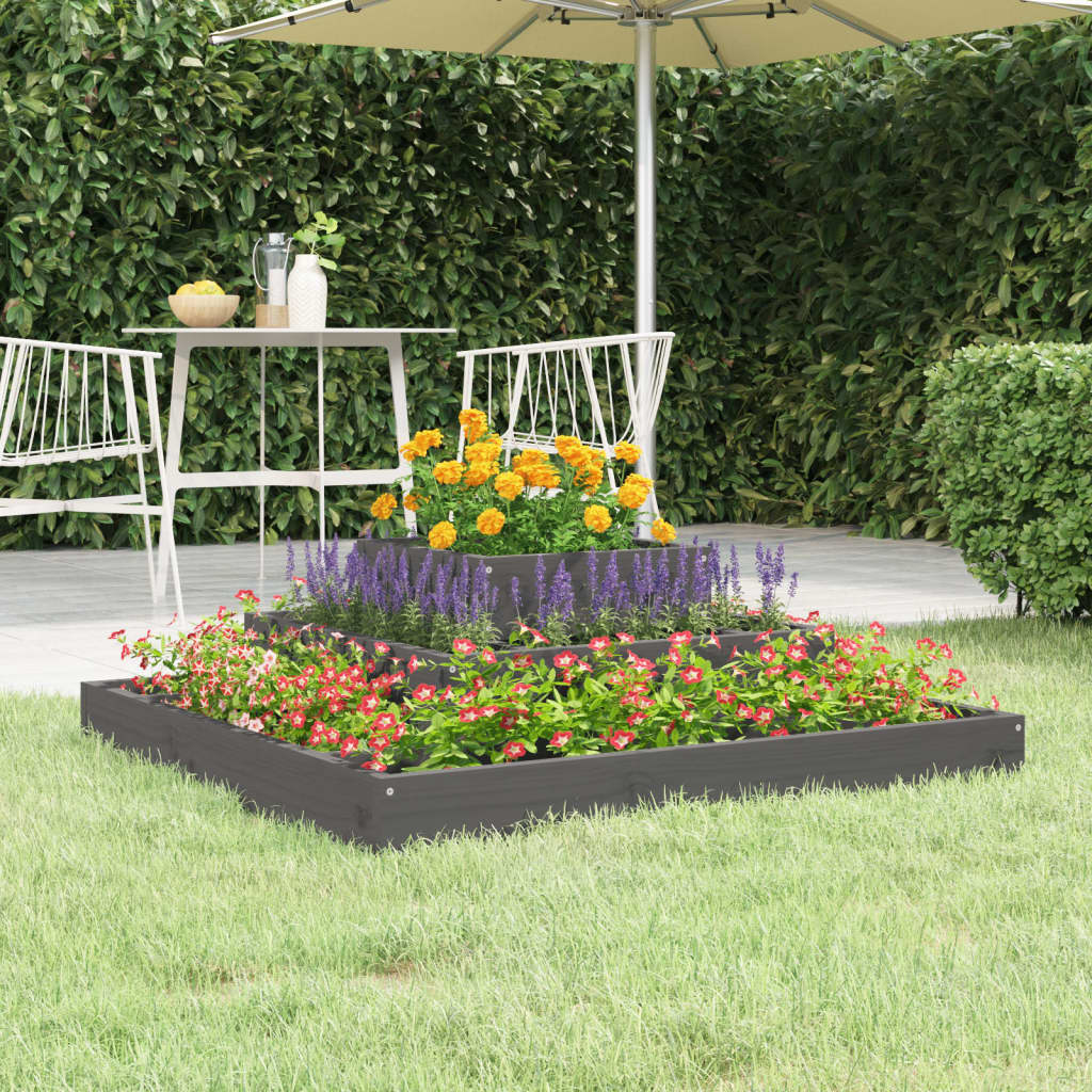 Plantenbak Massief Grenenhout Grijs