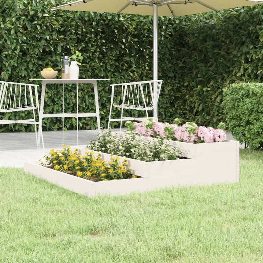 Plantenbak Massief Grenenhout Wit