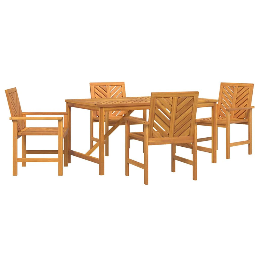 vidaXL Ensemble de salle à manger pour jardin 5 pc Marron