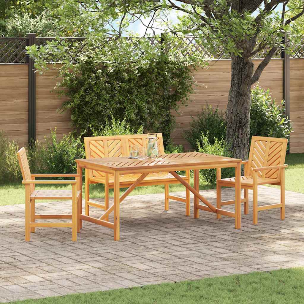 vidaXL Ensemble de salle à manger pour jardin 4 pc Marron