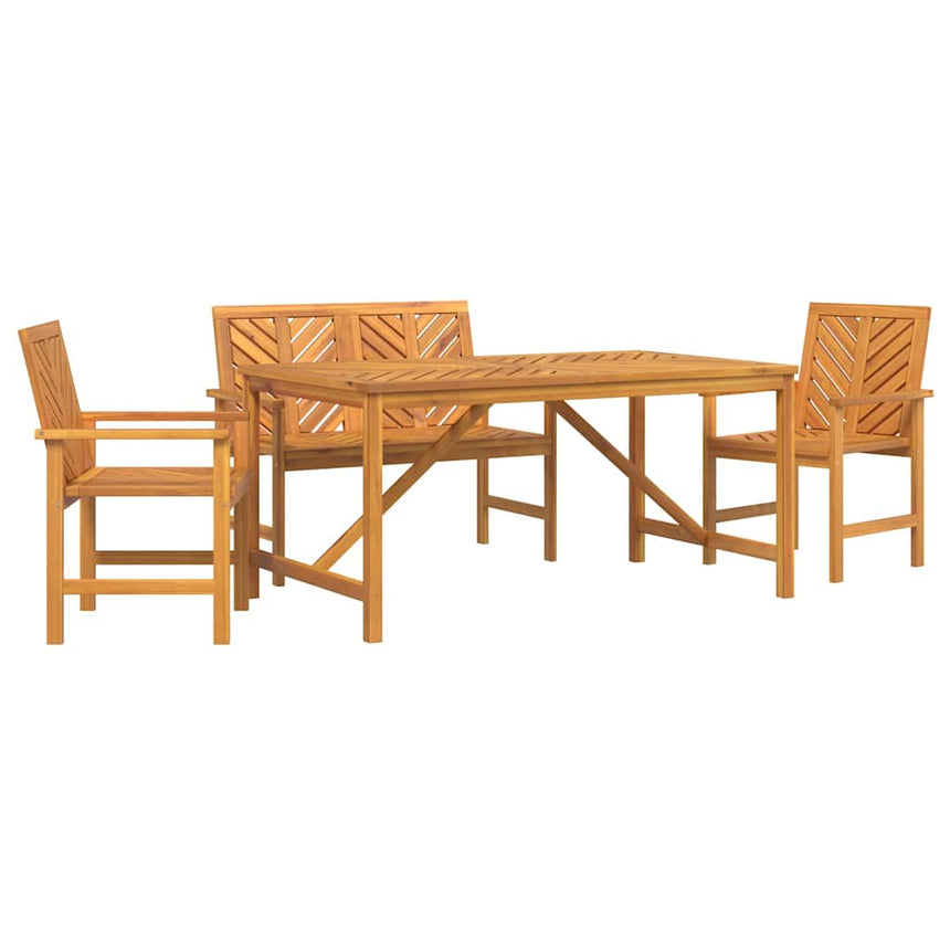vidaXL Ensemble de salle à manger pour jardin 4 pc Marron