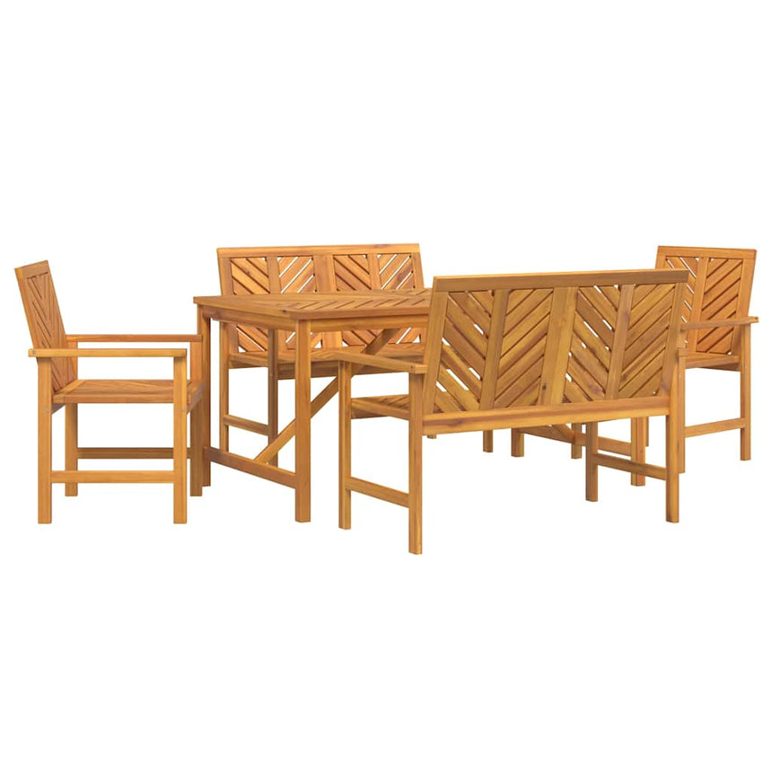 vidaXL Ensemble de salle à manger pour jardin 5 pc Marron