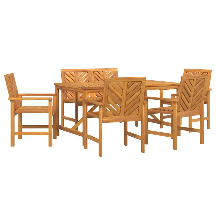 vidaXL Ensemble de salle à manger pour jardin 6 pc Marron