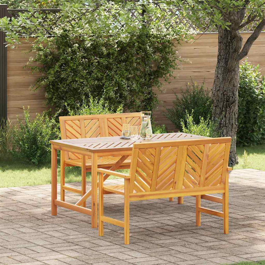 vidaXL Ensemble de salle à manger pour jardin 3 pc Marron