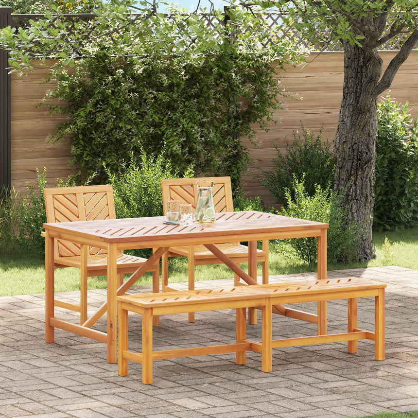 vidaXL Ensemble de salle à manger pour jardin 4 pc Marron