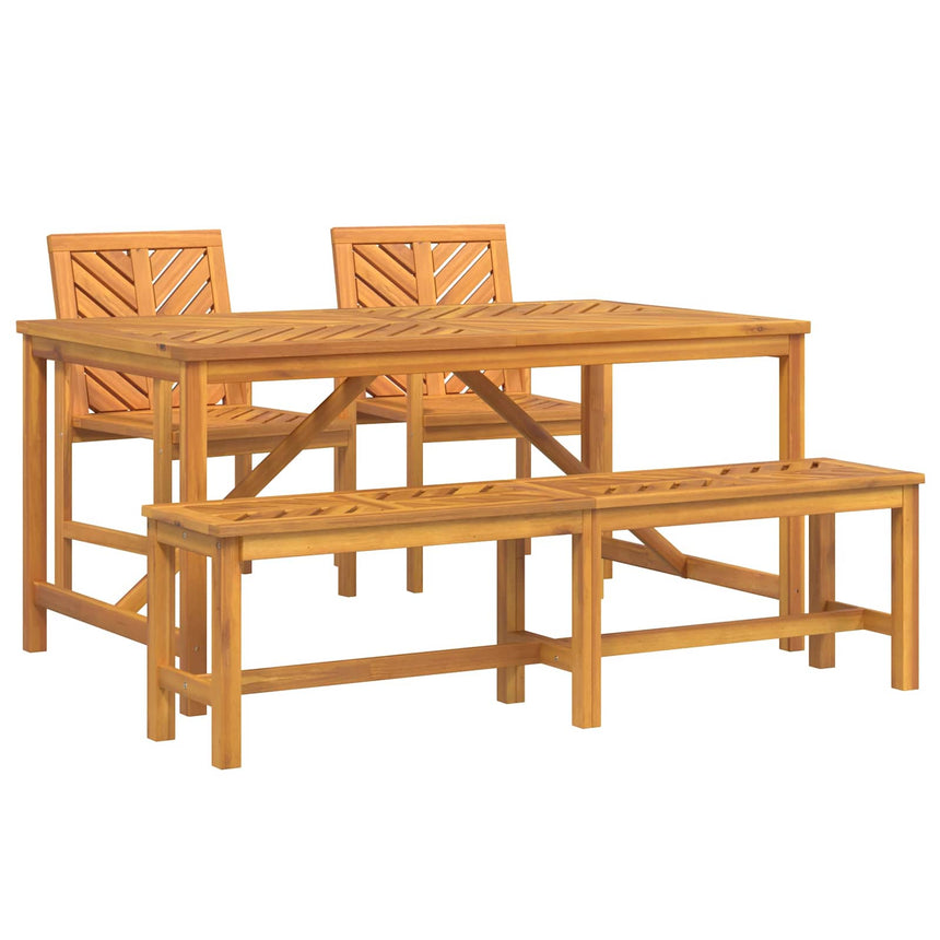 vidaXL Ensemble de salle à manger pour jardin 4 pc Marron