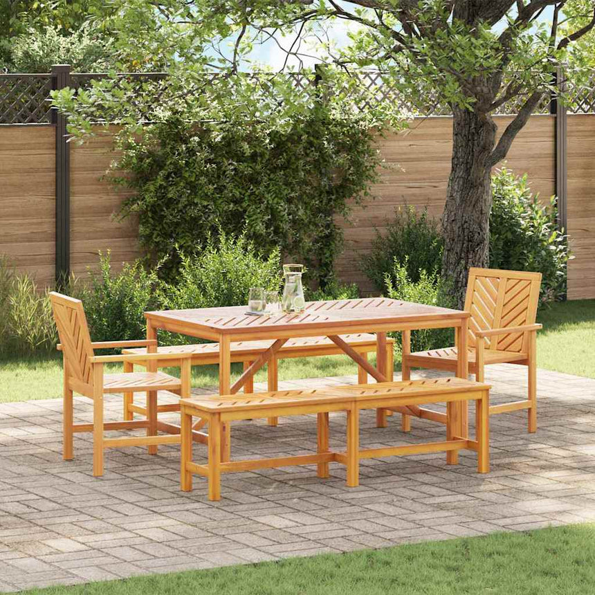 vidaXL Ensemble de salle à manger pour jardin 5 pc Marron