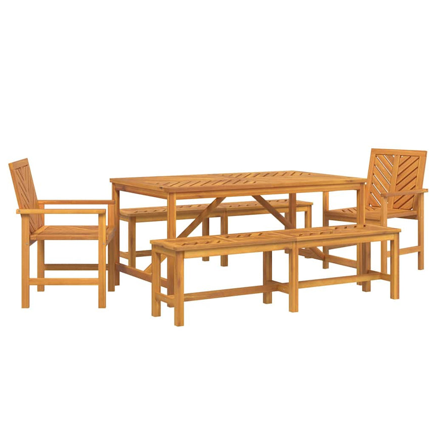 vidaXL Ensemble de salle à manger pour jardin 5 pc Marron