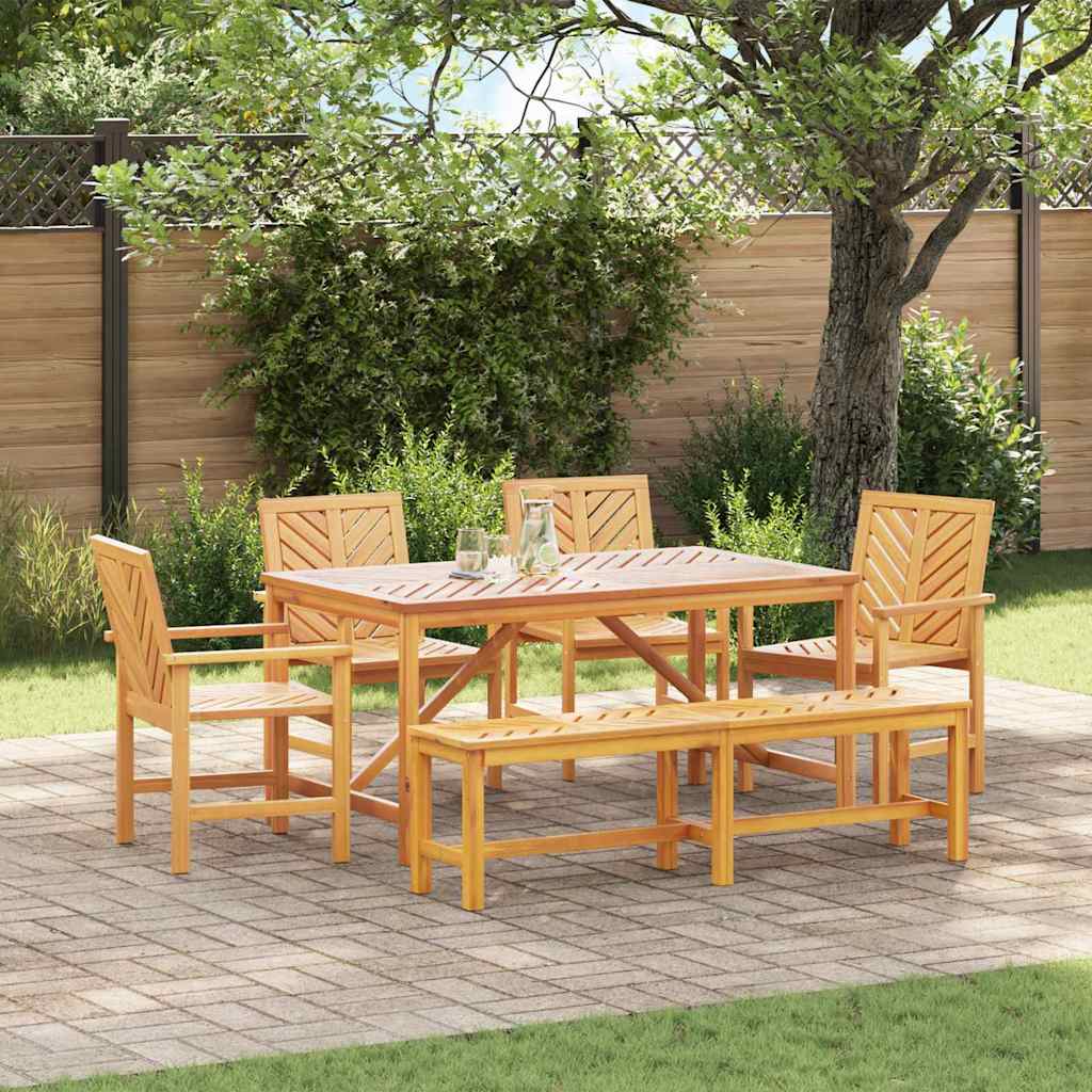 vidaXL Ensemble de salle à manger pour jardin 6 pc Marron