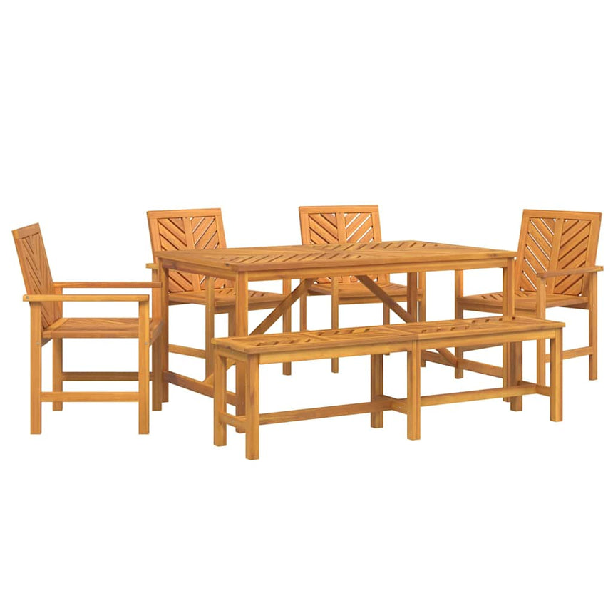 vidaXL Ensemble de salle à manger pour jardin 6 pc Marron