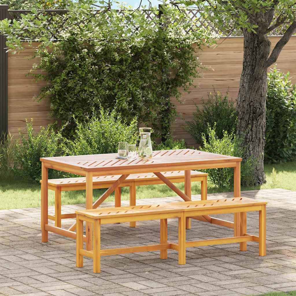 vidaXL Ensemble de salle à manger pour jardin 3 pc Marron