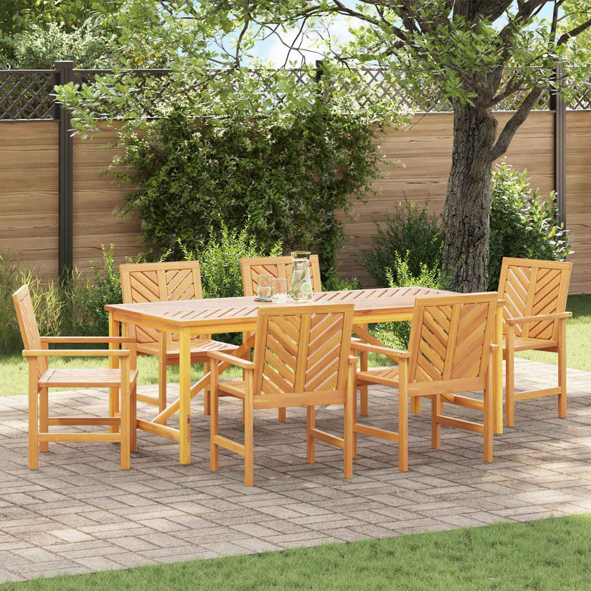 vidaXL Ensemble de salle à manger pour jardin 7 pc Marron