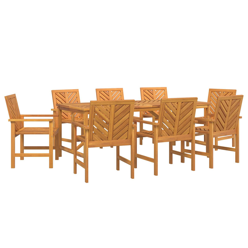 vidaXL Ensemble de salle à manger pour jardin 9 pc Marron