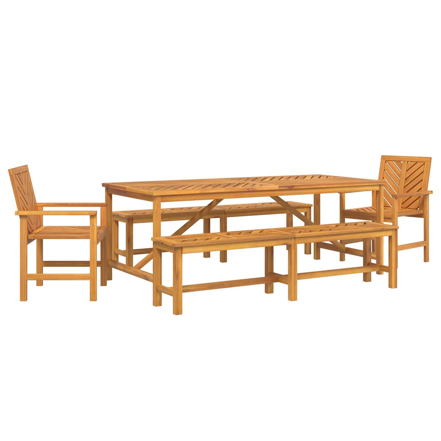 vidaXL Ensemble de salle à manger pour jardin 5 pc Marron
