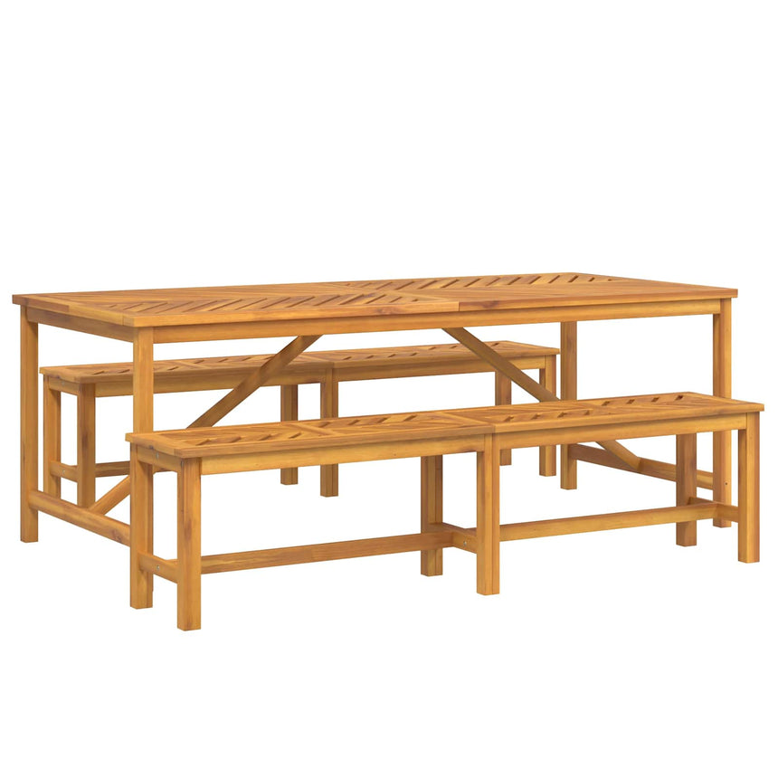 vidaXL Ensemble de salle à manger pour jardin 3 pc Marron