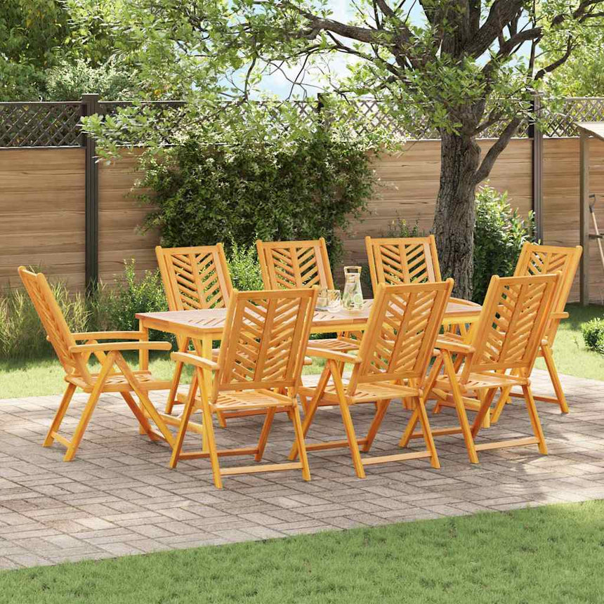 vidaXL Ensemble de salle à manger pour jardin 9 pc Marron