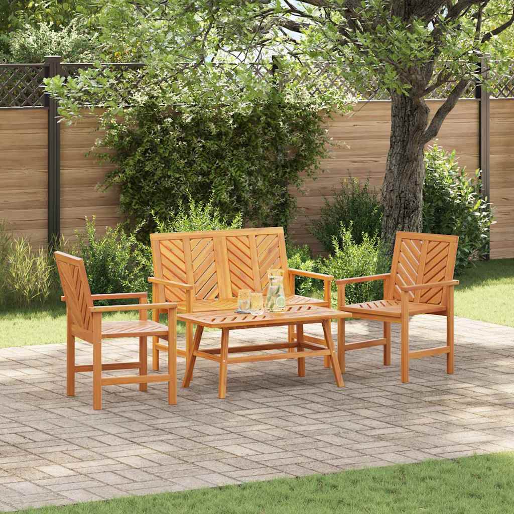 vidaXL Ensemble de salon de jardin 4 pcs Marron Bois d'Acacia Massif