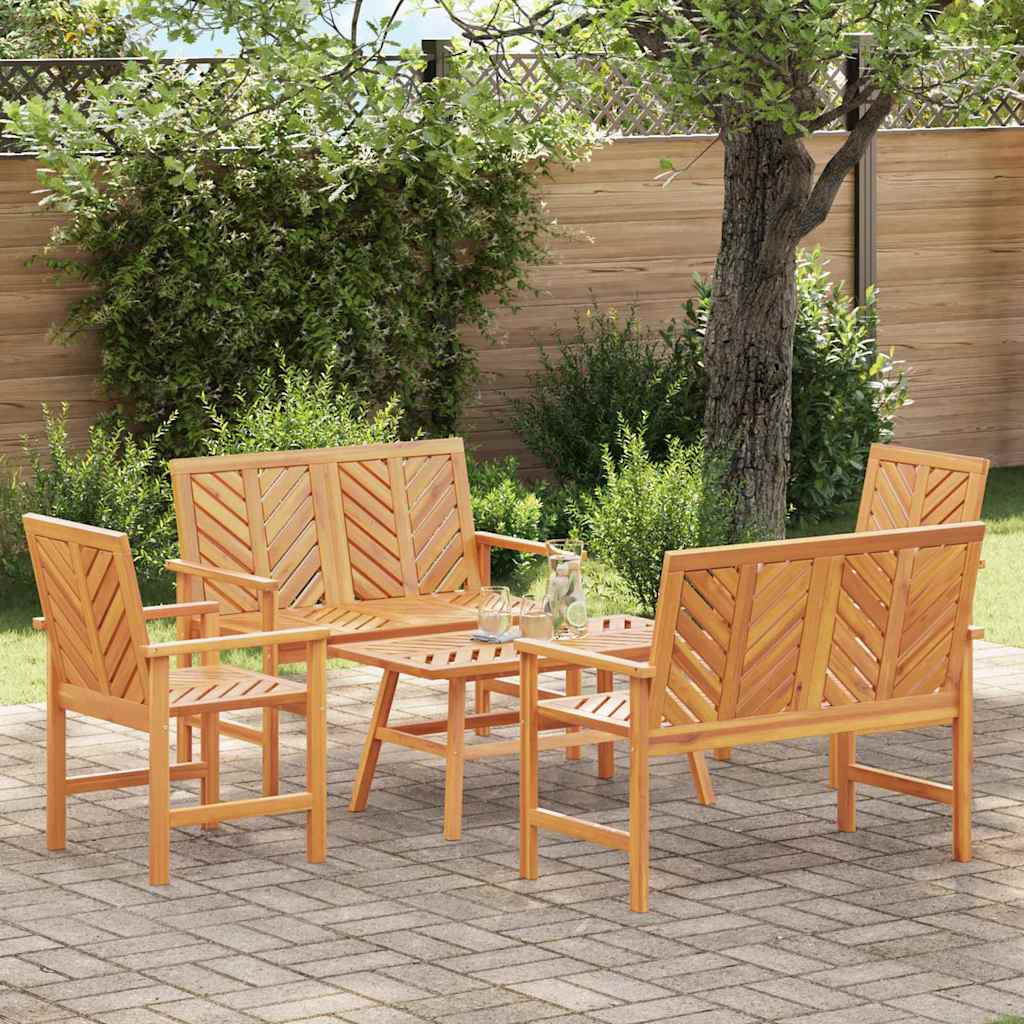 vidaXL Ensemble de salon de jardin 5 pcs Marron Bois d'Acacia Massif