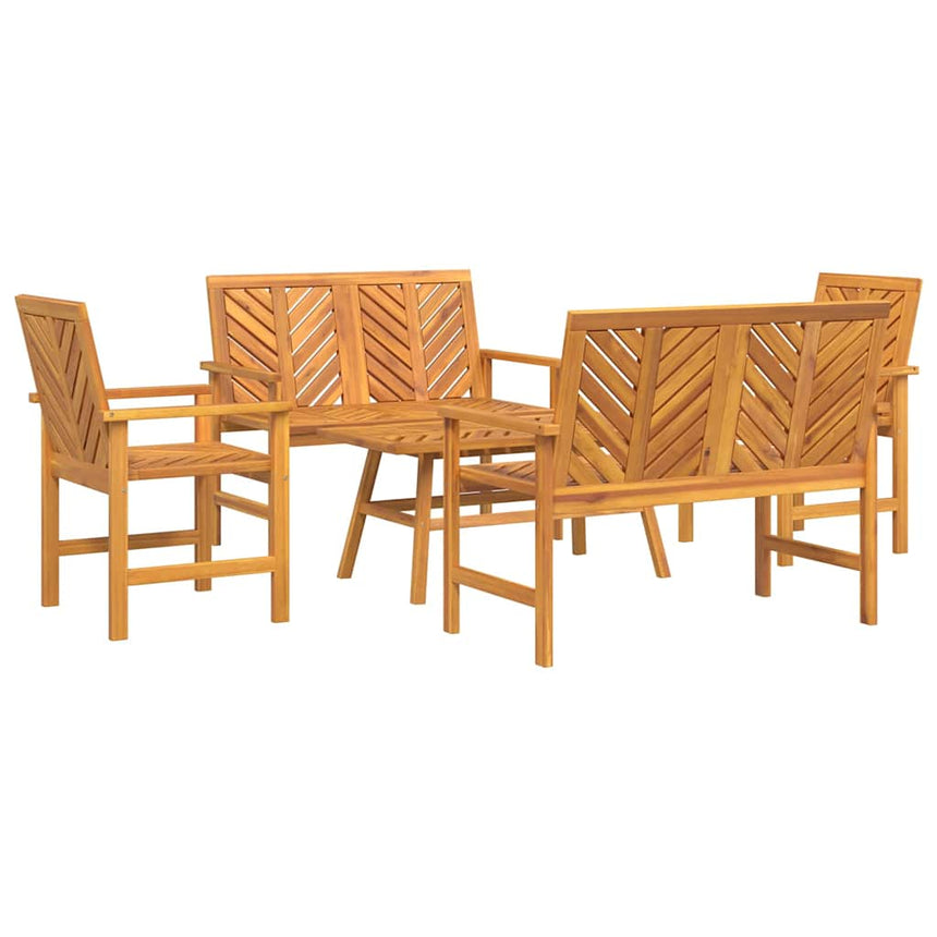 vidaXL Ensemble de salon de jardin 5 pcs Marron Bois d'Acacia Massif