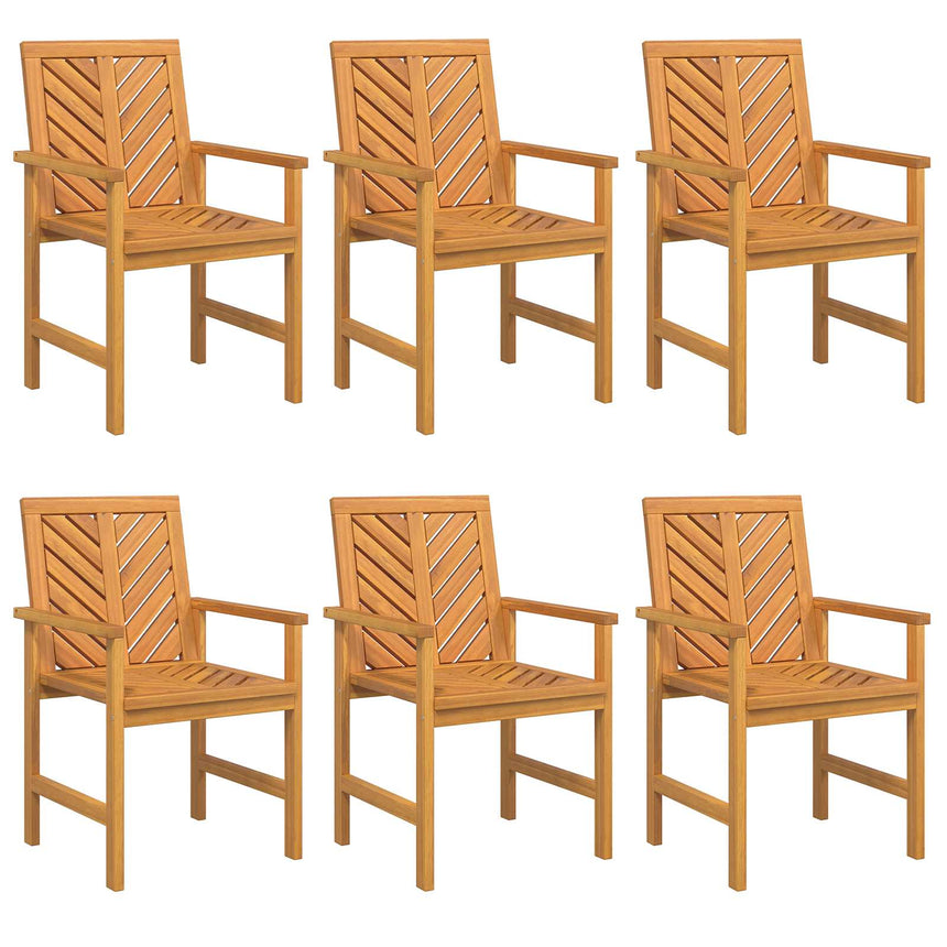 vidaXL Chaise de salle à manger 6 pcs Naturel Bois d'Acacia Massif