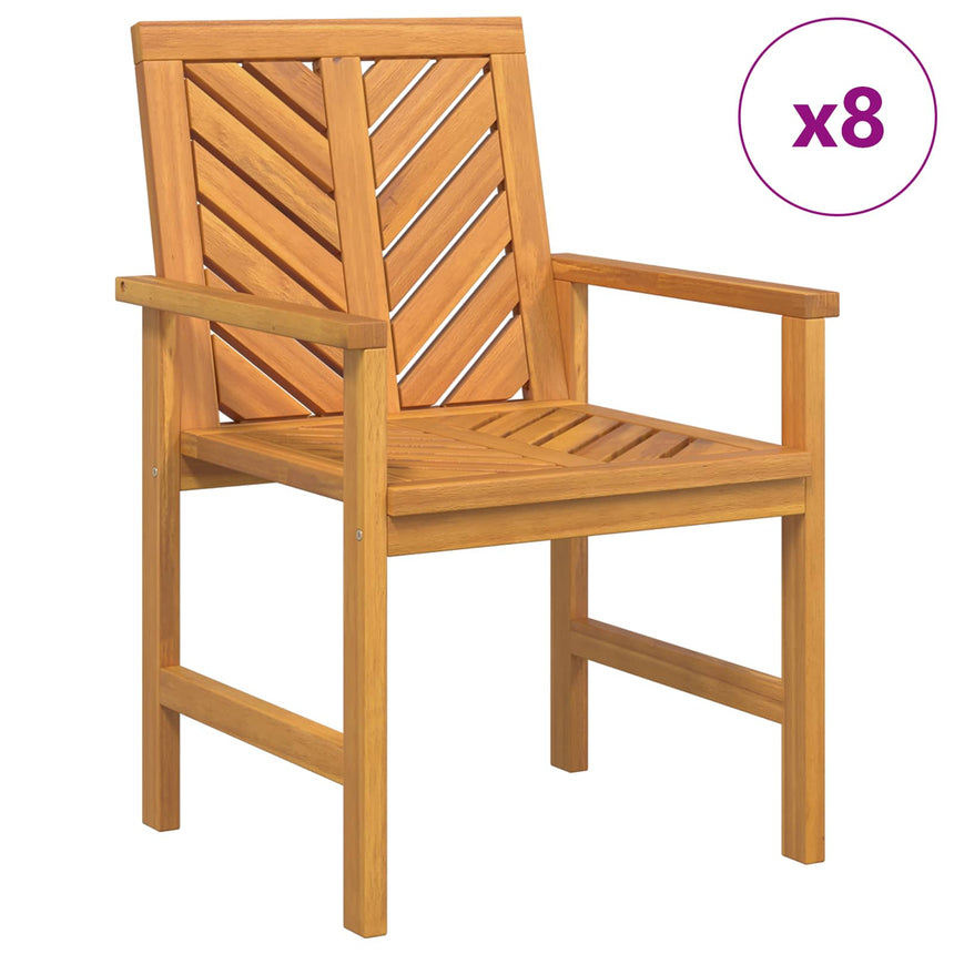 vidaXL Chaise de salle à manger 8 pcs Naturel Bois d'Acacia Massif