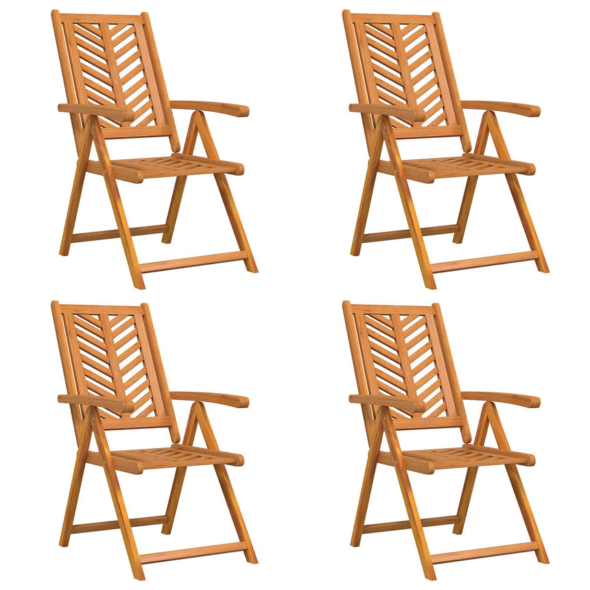 vidaXL Chaise de jardin 4 pcs Marron Bois d'Acacia Massif