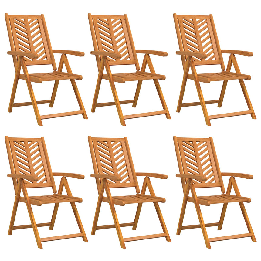vidaXL Chaise de jardin 6 pcs Marron Bois d'Acacia Massif