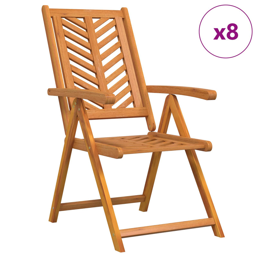 vidaXL Chaise de jardin 8 pcs Marron Bois d'Acacia Massif
