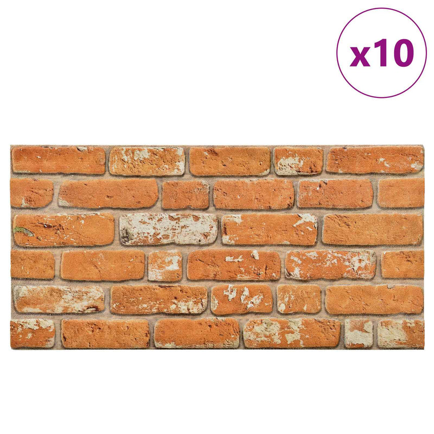 vidaXL Panneaux muraux 10 pcs Brique 100 x 50 cm Mousse EPS