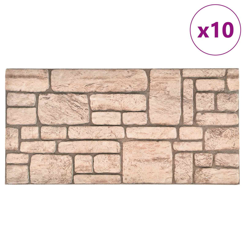 vidaXL Panneaux muraux 10 pcs Beige 100 x 50 cm Mousse EPS