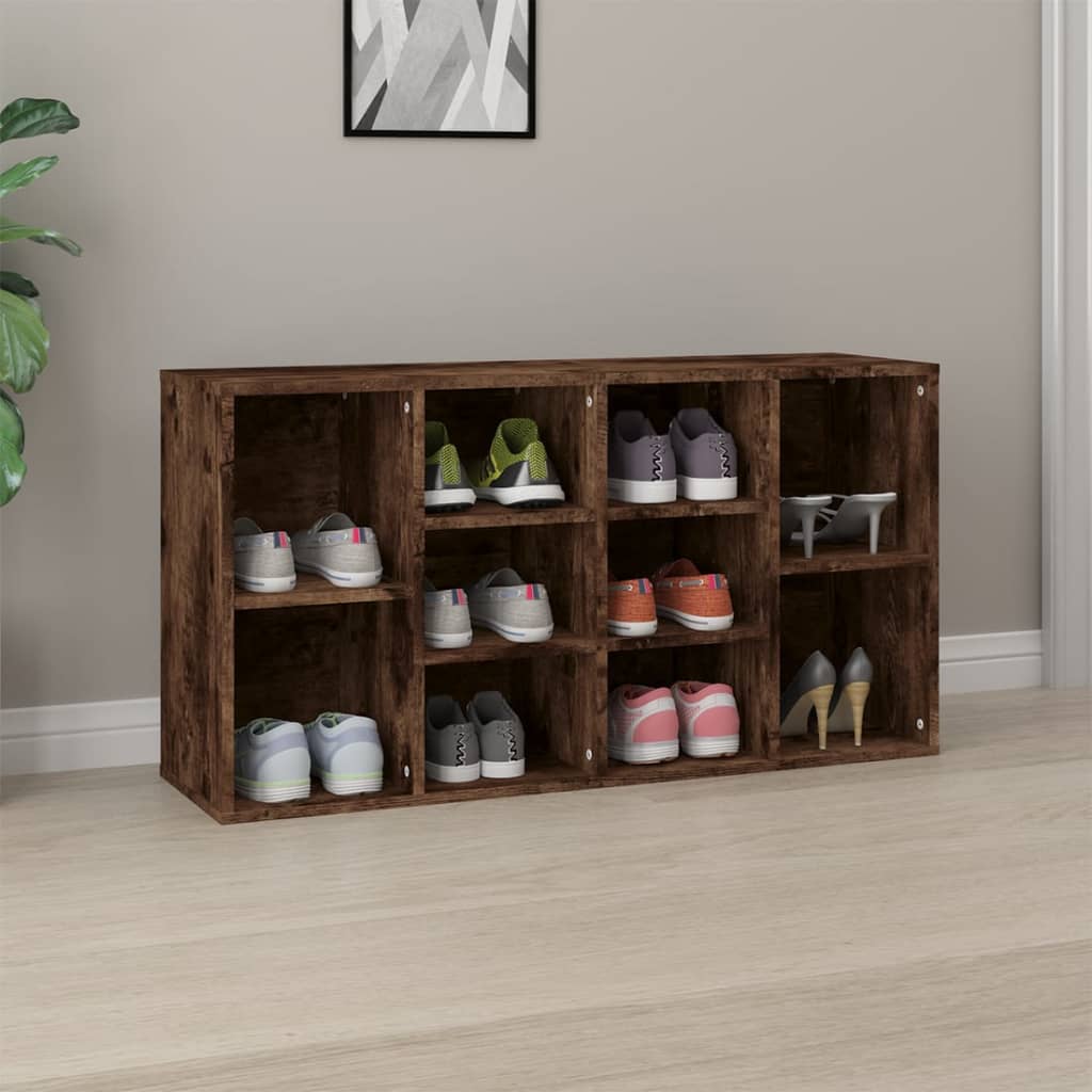 Schoenenbank 103X30X55 Cm Bewerkt Hout Kleurig Gerookt Eiken