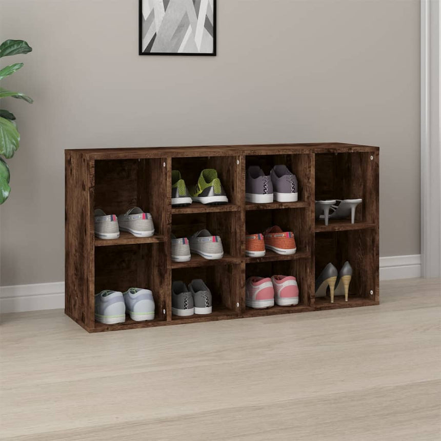 Schoenenbank 103X30X55 Cm Bewerkt Hout Kleurig Gerookt Eiken